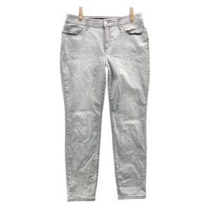 Chico's Jeans Women 12 34x28* Gray Comfort Band Slim Preppy Academia Classic 90s